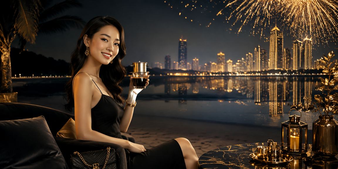 Không gian thư giãn tại Côn Đảo – người dùng vừa thưởng thức cà phê vừa xem kết quả cá cược